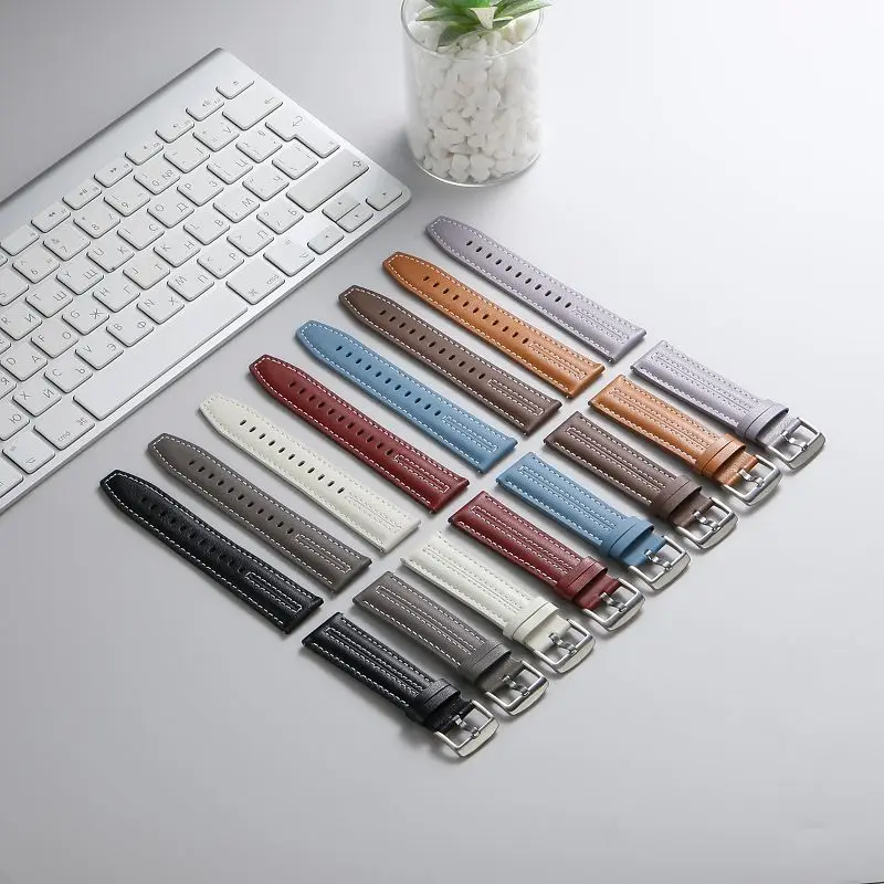 Elegant 22mm Soft Leather Watch Strap Bracelet