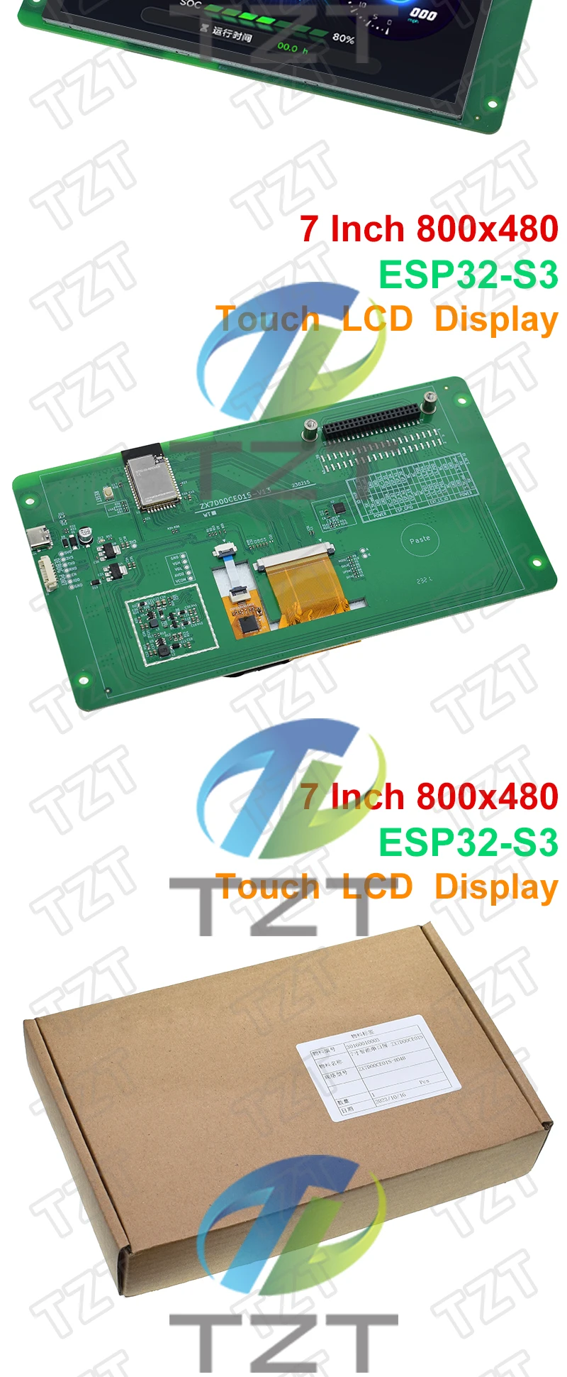 ESP32-S3 7,0 Zoll 800x480 Kapazitiver Touchscreen LCD-Anzeigemodul Mit RGB-Schnittstelle Mit Integriertem 16MB SPI Flash & 8MB PSRAM – Detail 8