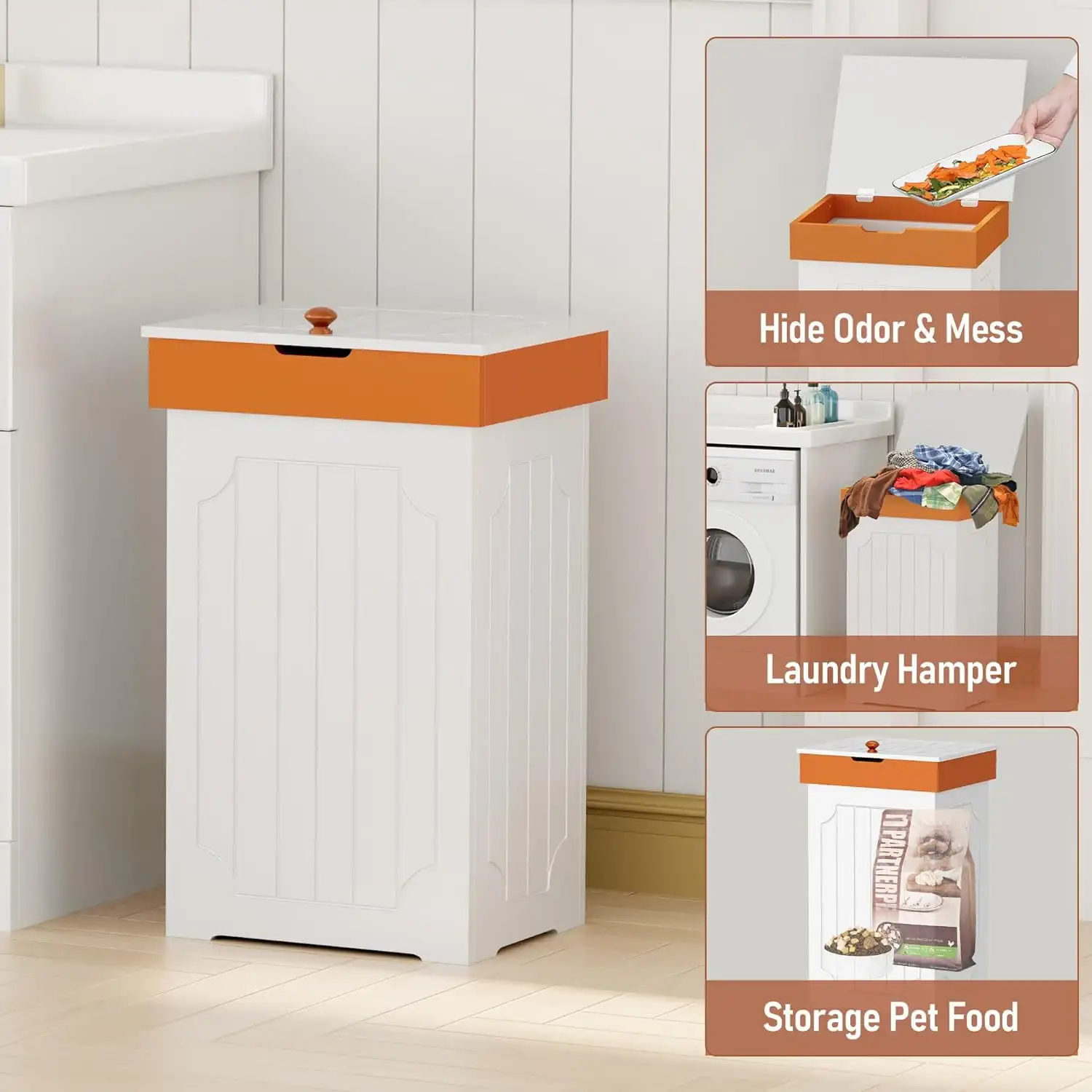 Trash Can Cabinet,23Gallon Kitchen Garbage Can,Wooden Recycling,Dog Proof Can,Trash Cabinet with Lid for Home Kitchen Bathroom