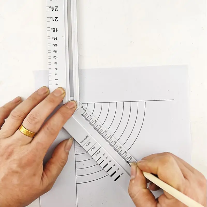 30cm Transparent Rectangle Ruler Protractor Measuring Tool Supplies Children Students Drawing Construction Supply