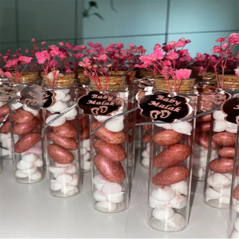 40 Pcs/lot Diameter 25mm Dragees Glass Bottle Little Glass Jars Test Tube Empty Container DIY Crafts Candy Bottle Wedding Gift 6