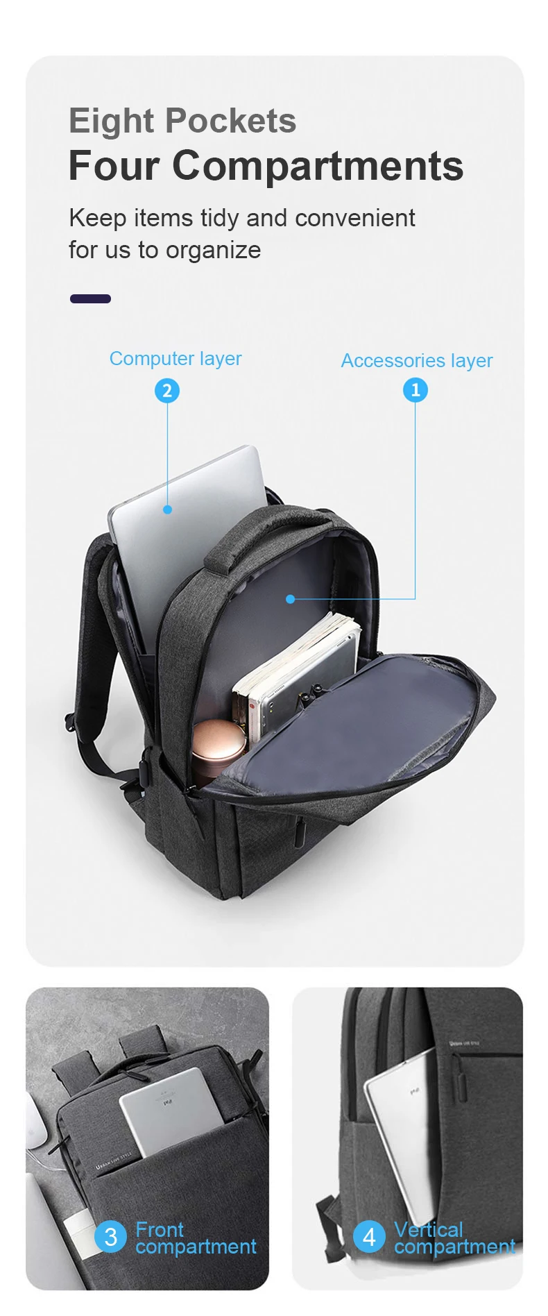 de Grande Capacidade Saco Impermeável para Laptop