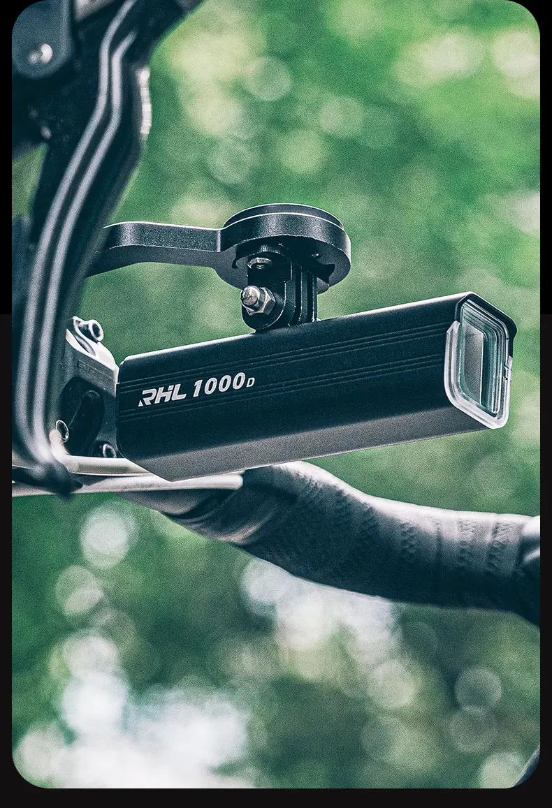 ROCKBROS Bicycle Light 1000LM 4500mAh Bike Front Light Type-C Aluminum Alloy Rainproof LED Flashlight MTB Road Cycling Light