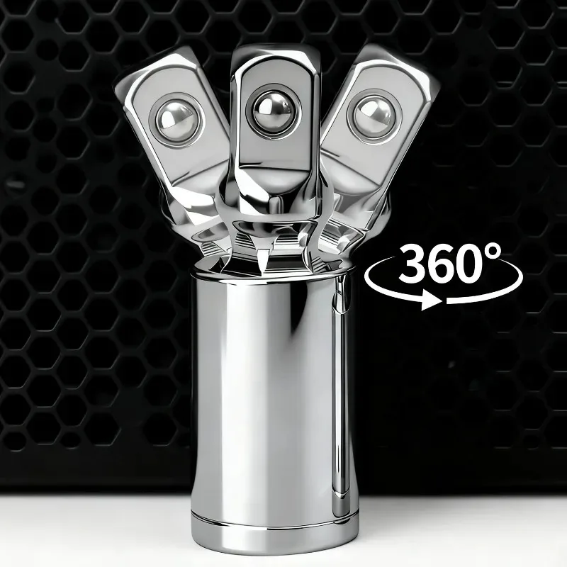 Universal Joint Set Ratchet Angle Extension Bar Socket Adapter Manual and Pneumatic Bendable Adapter Socket Tools 1/4" 3/8" 1/2"