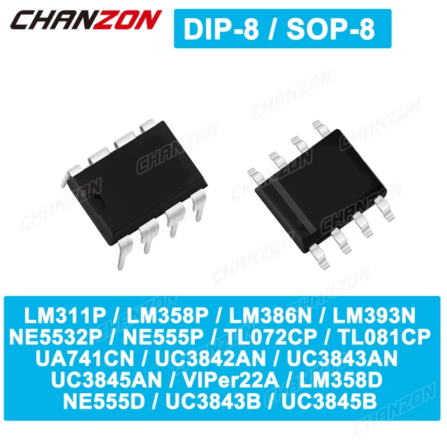 Kit 85 Pezzi Circuiti Integrati IC - 10 Tipi Inclusi NE555, LM324, LM393, UA741 Per Elettronica - Foto 5
