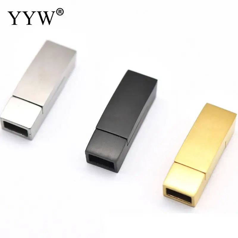 10Pcs Stainless Steel Magnetic Clasps Hole 6*3mm 8*3mm 10*3mm for Leather Cord Magnet Lace Buckle Bracelet Jewelry DIY Making