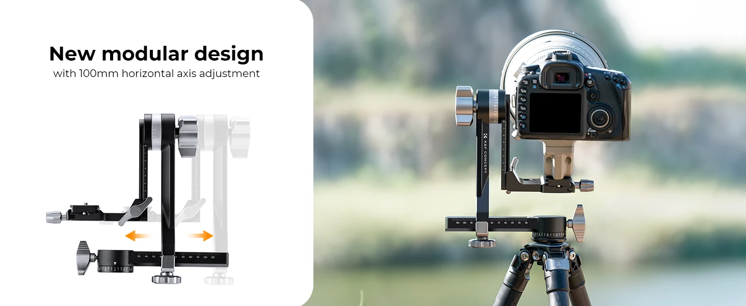 Description Picture 5 of itemK&F Concept Tripod Gimbal Head Aluminium Alloy Heavy Duty 360° Panoramic Head with 1/4" Quick Release Plate for DSLR Cameras