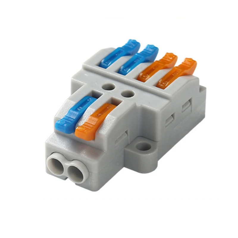

Lever-Nut Connector Compact Splicing Butt Terminal Block Quick Wiring Cable Connector 2 in 4 Out