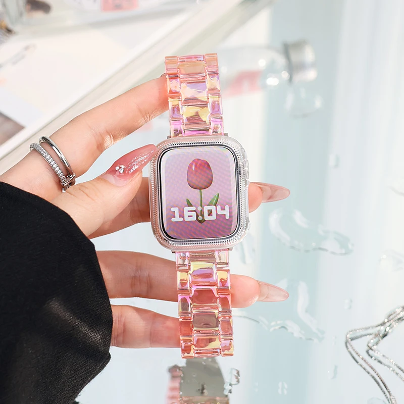 Colorful Transparent Watch Strap - Vibrant Bracelet Accessory