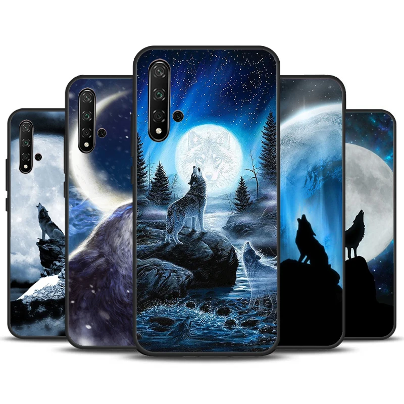 Custodia Moon Roaring Wolf Per Huawei Nova Y90 Y91 Y60 Y61 Y70 10 9 Se 11 Pro 5T 11I 8I 3I P20 P40 P30 Lite Cover
