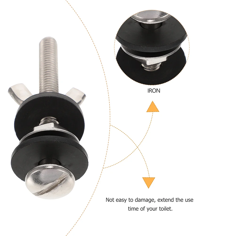 2 Pcs Stainless Steel Rubber Toilet Seat Bolts Universal Hinges Closestool Mount Screws Toilet Fixing Parts Bathroom Fixture