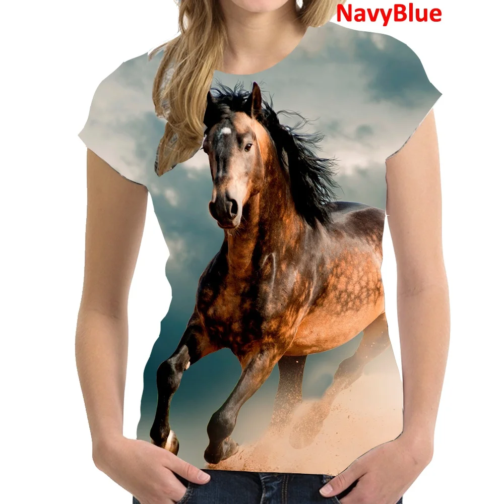 Dual Color Horse Printed Hi-Low Tasseled Hem Shirt