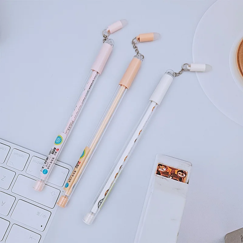 3Pcs AIHAO 80404 리락쿠마 카와이 지울 수있는 젤 펜 학교 사무용품 문구 선물 0.5mm 블루 블랙 잉크