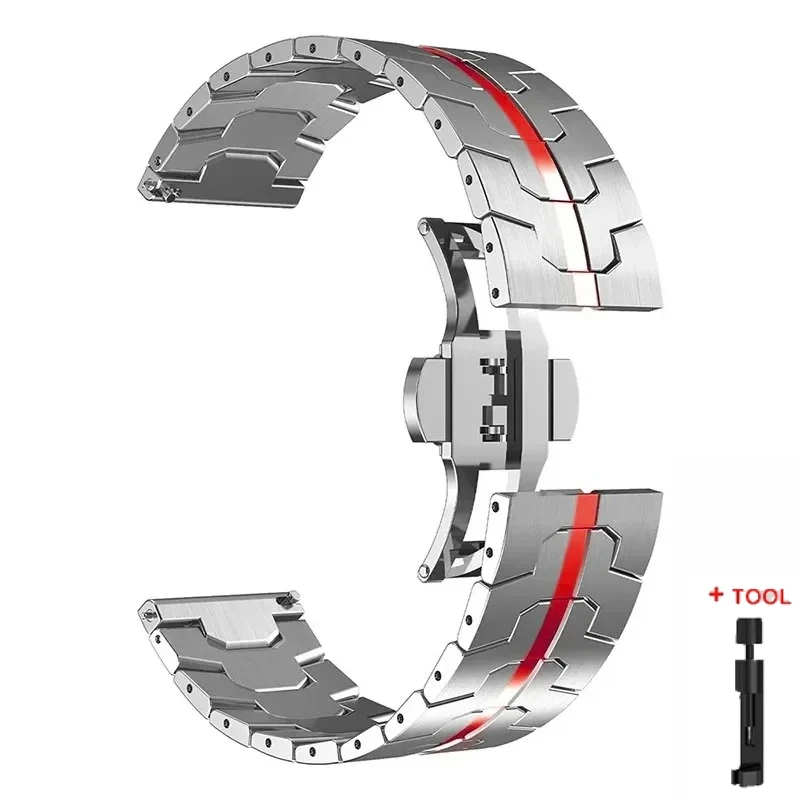 Luxury 22mm Stainless Steel Strap - Premium Metal Bracelet Watchband