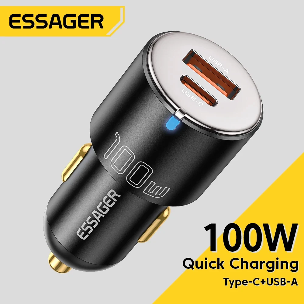 100W Car Charger Fast Charging QC PD 3.0 For iPhone 14 Type C USB For Samsung Laptops Tablets