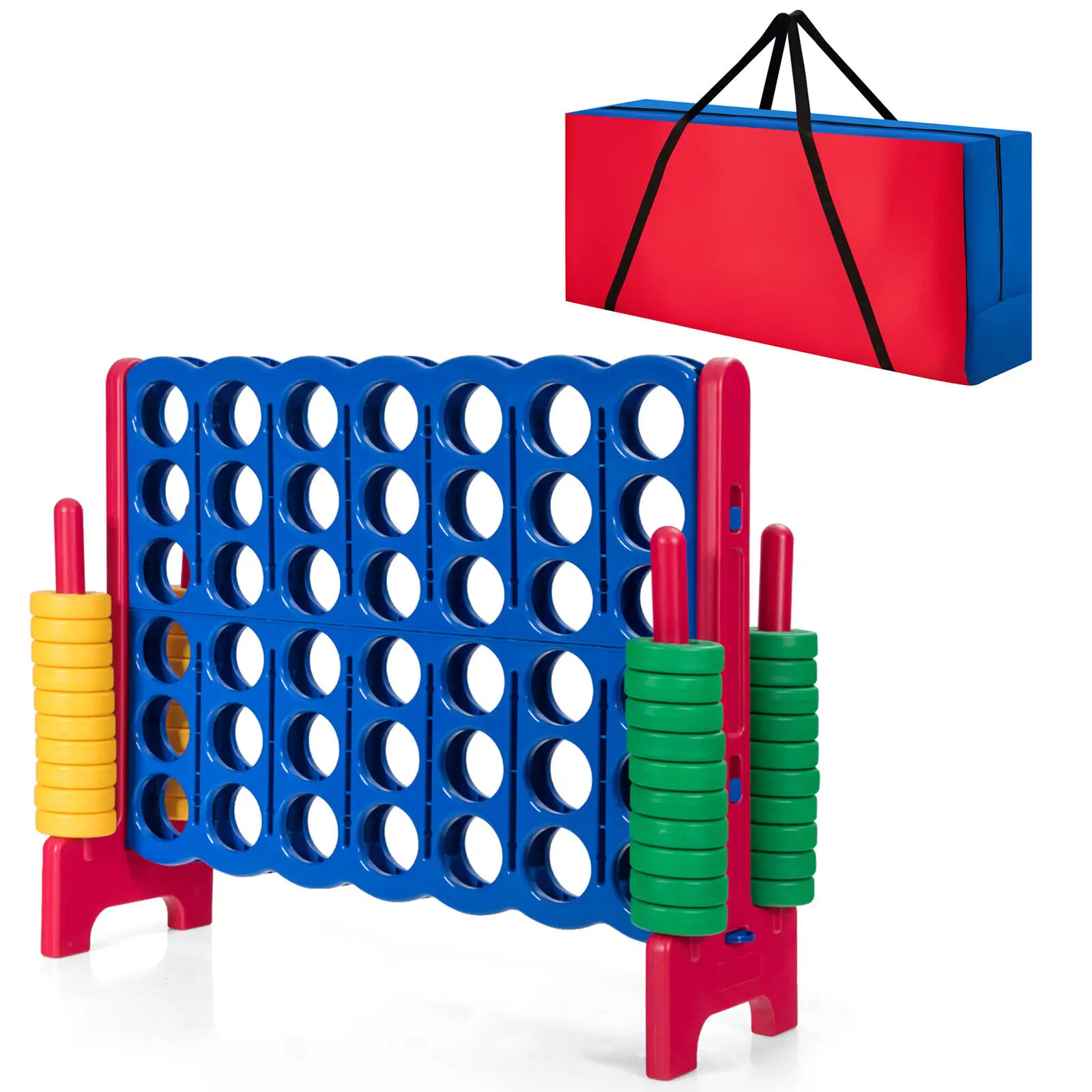 

Costway Giant 4-In-A-Row 4-to-Score Game W/Bag Indoor Outdoor Party Family Connect Game