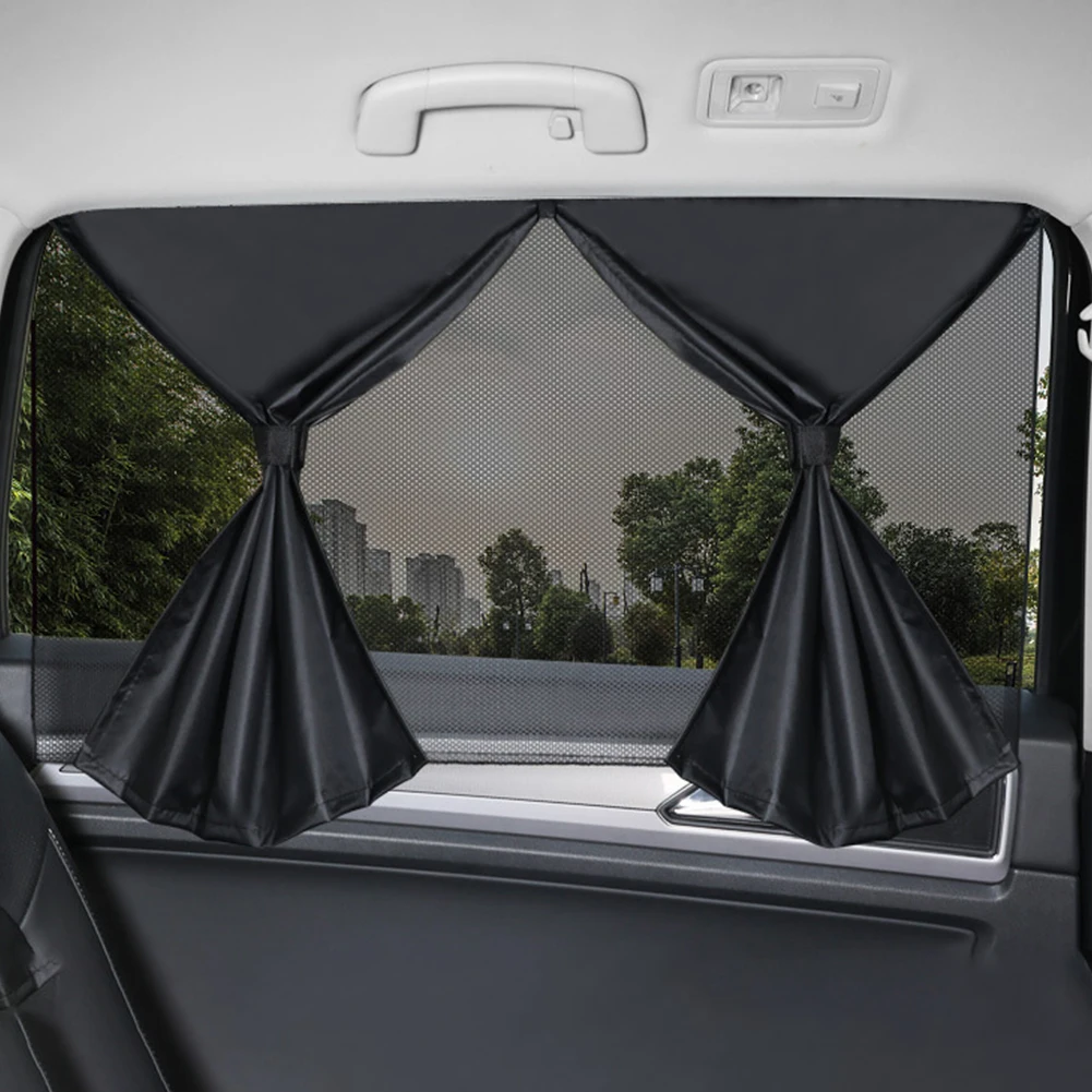 Double Layer Car Sun Shade Side Window CurtainCar Magnetic Front Rear Window Curtain UV Protection Mesh Curtains Accessories 5