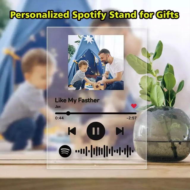 Veilleuse Spotify Plaque de chanson acrylique personnalisée Cadeau D' anniversaire