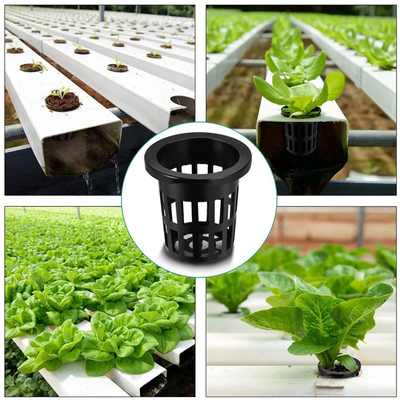 500 Pack 1.77 Inch Net Cups Slotted Mesh Wide Lip Filter Plant Net Pot Bucket Basket For Hydroponics Aquaponics Orchids
