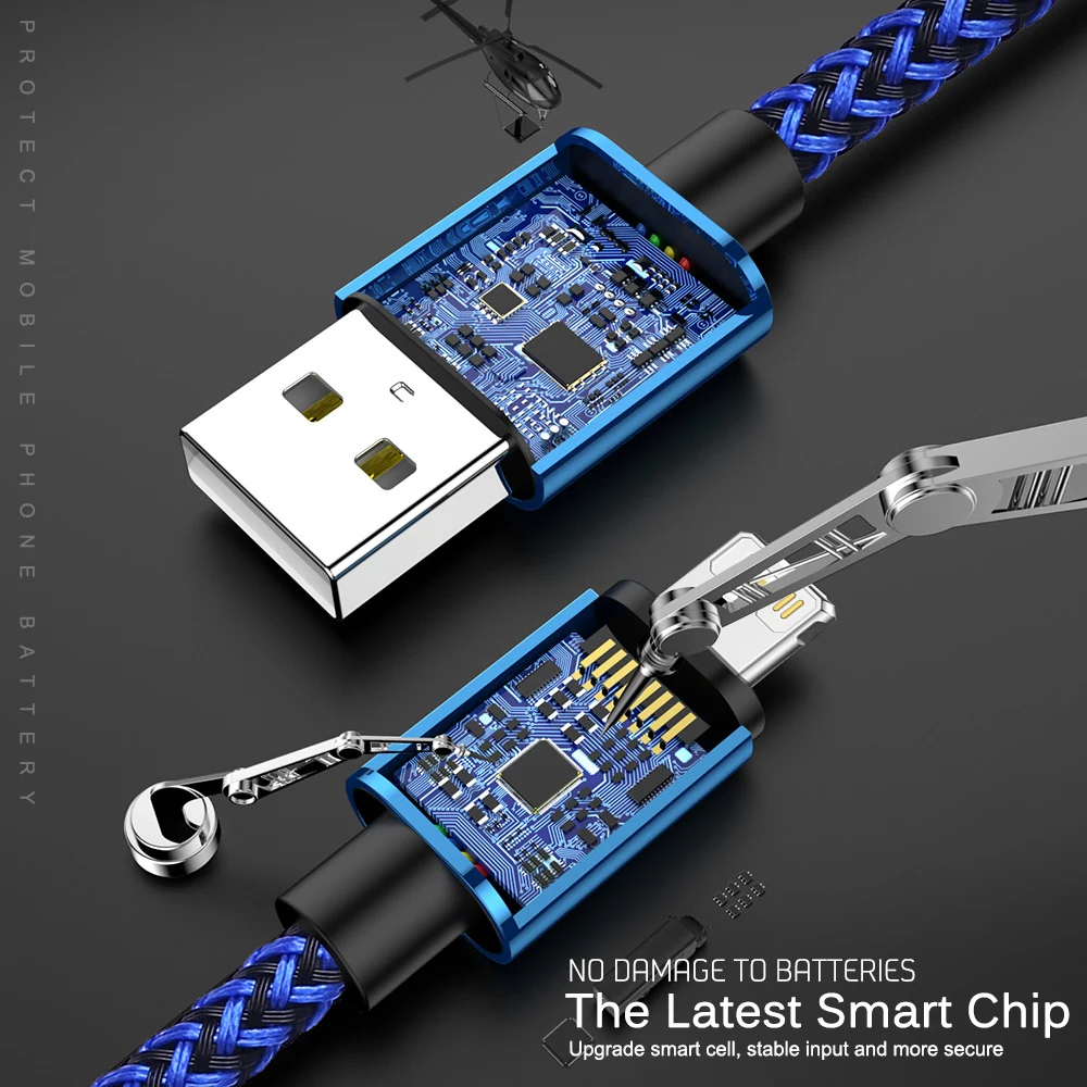 Durable Nylon Braided USB Data Charger Cable - Fast Charging Cord