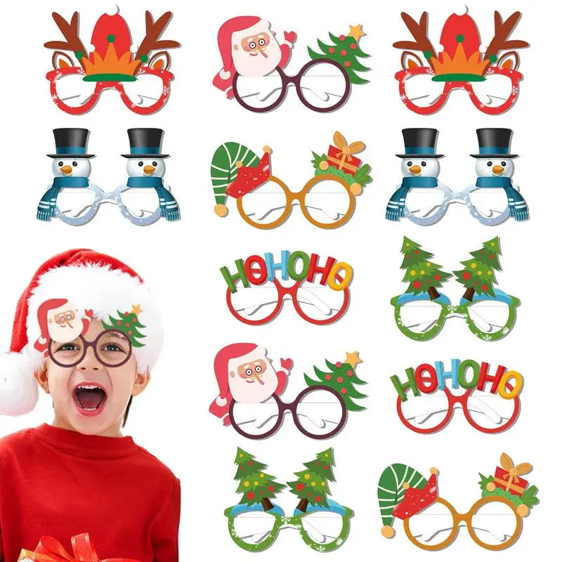 Christmas Glasses Frames Christmas Paper Eyeglasses Set Christmas