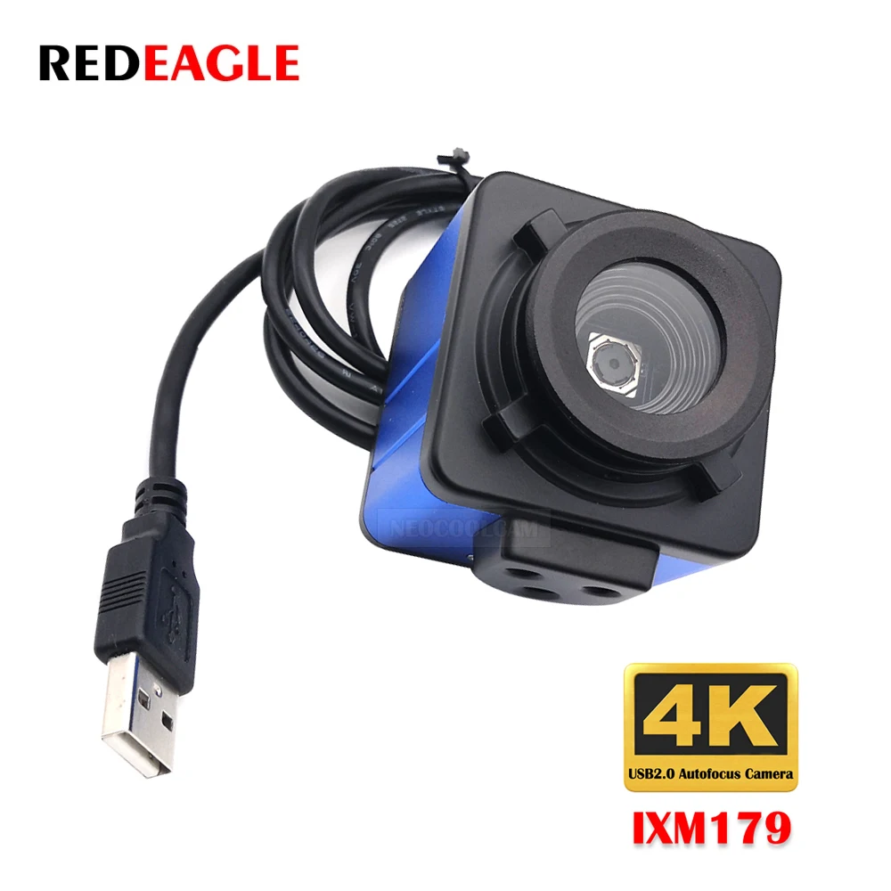 REDEAGLE Industry 4K Autofocus Webcam HD 8MP IMX179 MJPEG UVC OTG Mini Metal Box USB Video Camera for PC Computer Laptop neocoolcam 4k autofocus usb2 0 webcam mini camera imx179 high speed mjpeg 8mp no distortion lens for live video teaching meeting