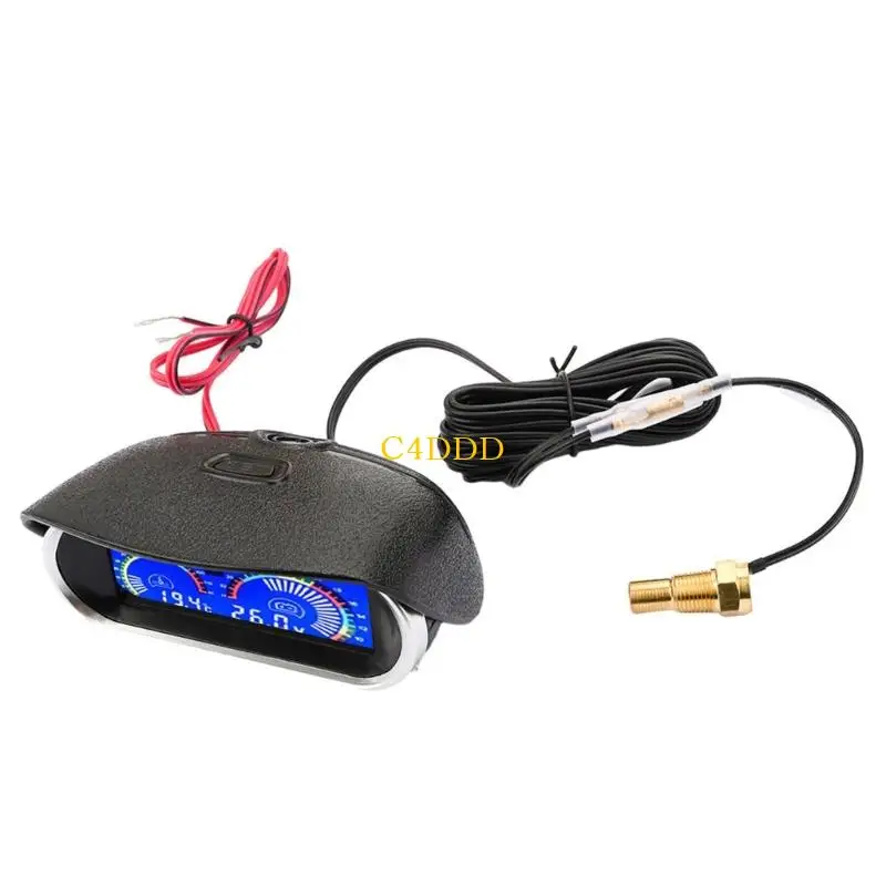 수온 및 자동차 전압 모니터링을 위한 C4DD 12V 24V LCD 디스플레이 게이지