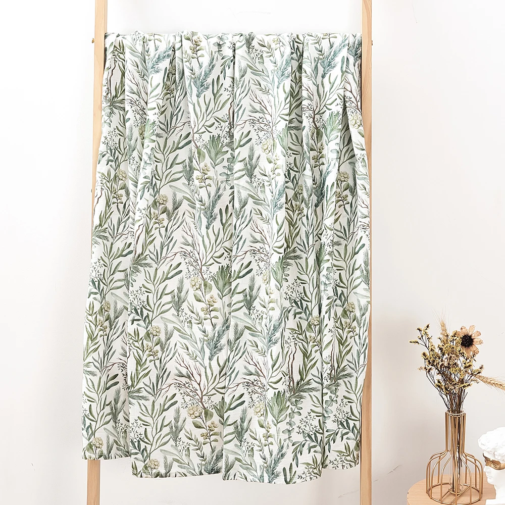 HappyFlute 120*110CM Digital Print 4PCS Set Bamboo Cotton 2Layer Super Soft Muslin Swaddle High Quality Wrap For Newborn Baby 5