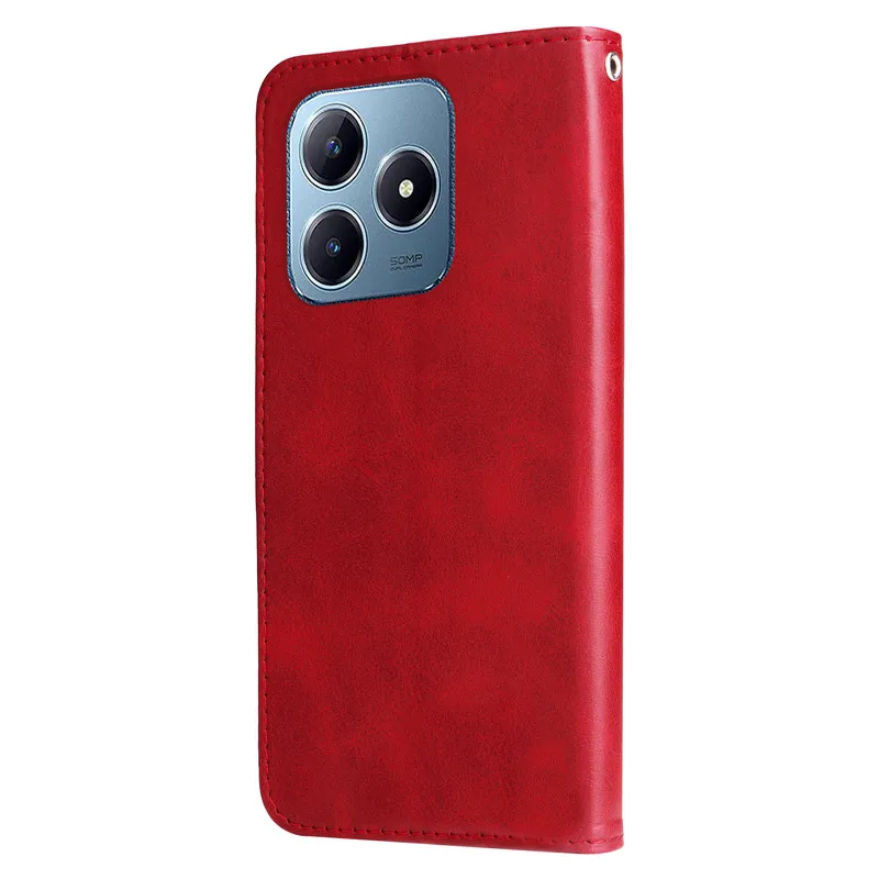 Elegant Flip Magnetic Leather Wallet Phone Case with Zipper Slot