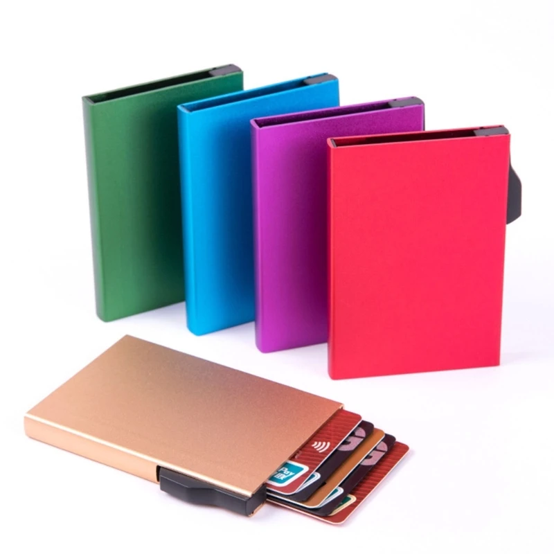 

Anti-theft ID Credit Card Holder Minimalist Porte Carte Thin Aluminium Metal Wallets Pocket Bank Women Men Credit Card Box