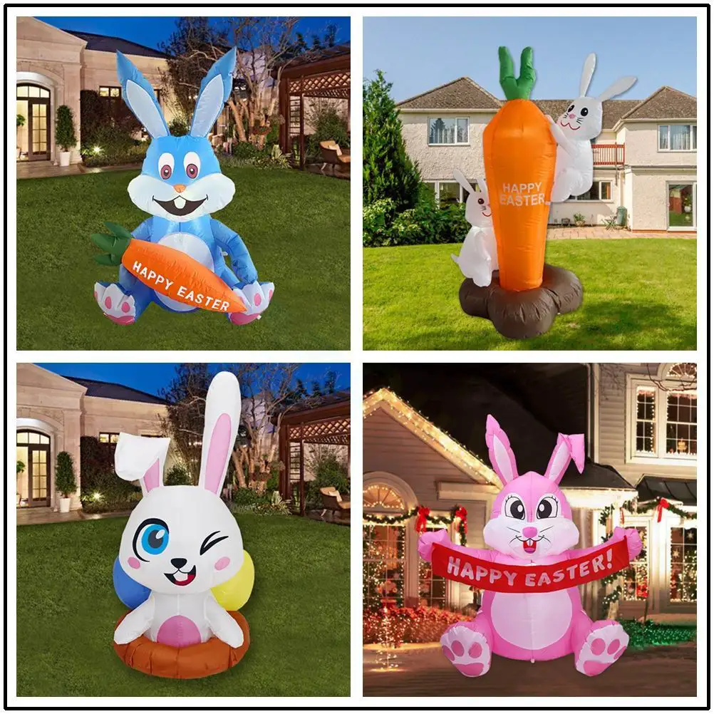 

Easter Bunny Inflatable Decorations, Blow Up, Colorful Eggs, Build-in LED, DIY Garden Yard, Lawn, Indoor, Outdoor, Party Decor