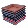Creative Folding Tray PU Leather Valet Trinket Collapsible Phone Key Wallet Coin Desktop Storage Sundries Box Bins Accessories 1