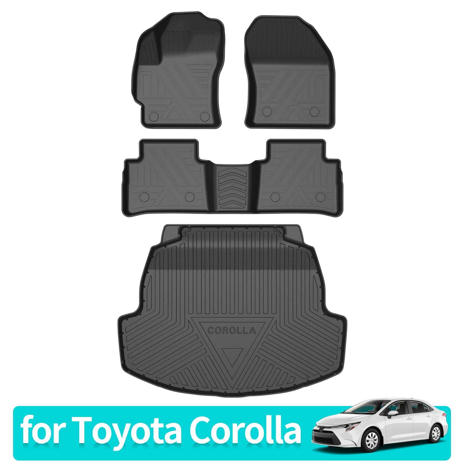 

Car Foot Mats Cargo Liner Trunk Pad for Toyota Corolla 2019 - 2023 All-Weather TPE Accessiories Left Rudder