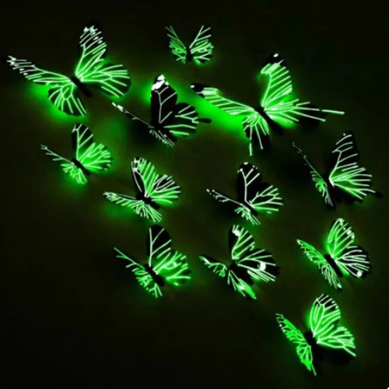 12 Pcs 3D Luminous Butterfly Creative Wall Stickers DIY Wall Stickers Modern Wall Art Home Decoration DIY Gifts 4 12 Pcs 3D Luminous Butterfly Creative Wall Stickers DIY Wall Stickers Modern Wall Art Home Decoration DIY Gifts 4