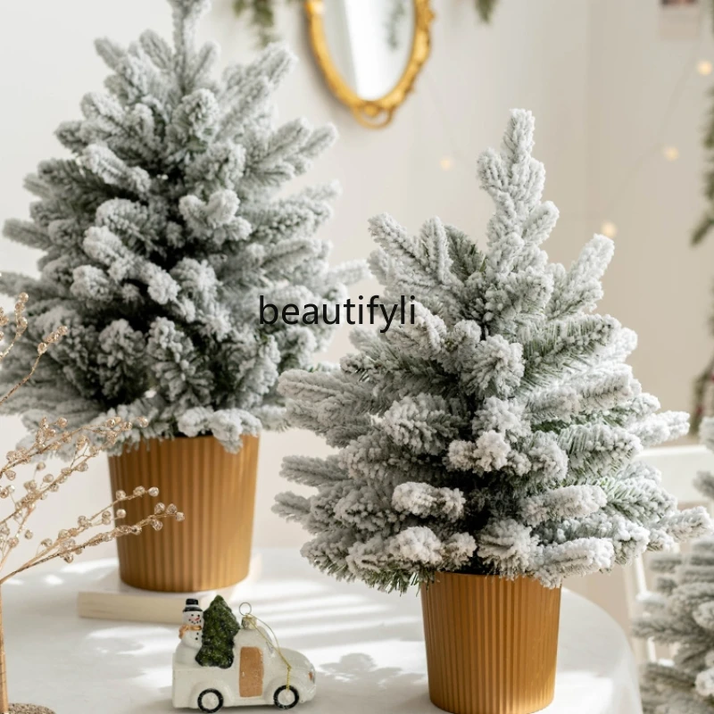 

45/60cm Desktop Snow Christmas Tree Home Christmas Tree Small DIY Store Counter Decoration Ornaments