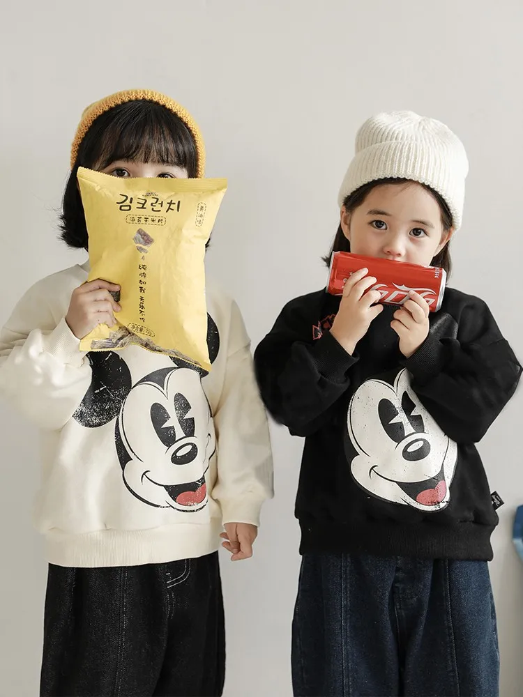 6m-4y Baby Sweatshirts Mickey Mouse Long Sleeve Tops Sweater Infant Clothes Autumn New Clothing Toddler Boys Sweatshirt Pullover