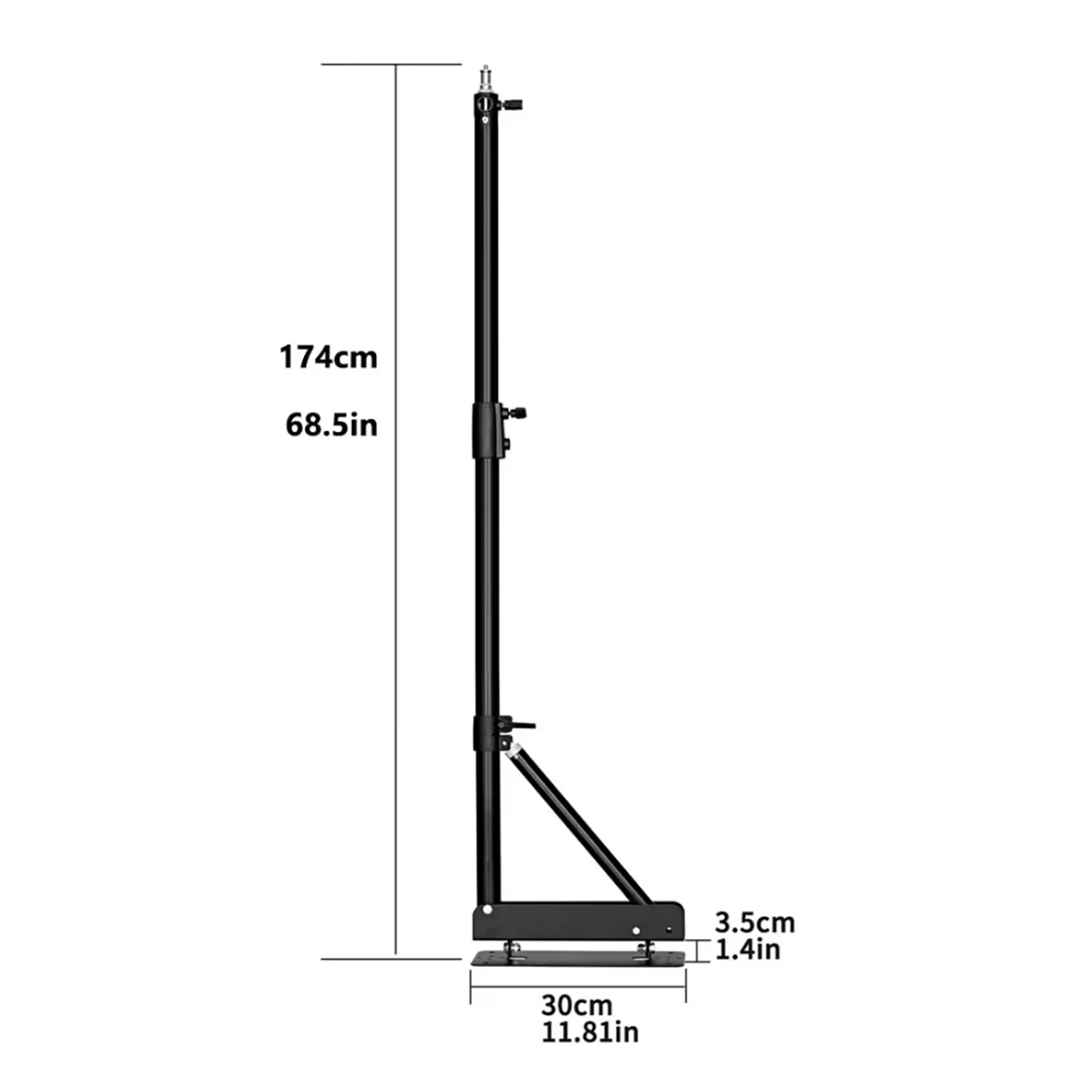 100/135/170cm Wandmontierter Auslegearm für Fotostudio-Softboxen und Video-Ringlichter, Maximale Länge, Horizontal und Vertikal Drehbar – Detail 4