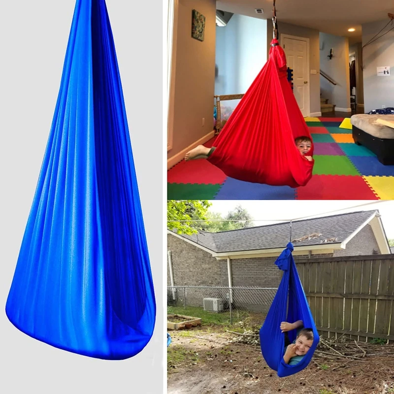 Kids Summer Hammock for Autism Yoga Hammock Comfortable Cloth Hanging Nest Napping Bed for Kids Adults 2