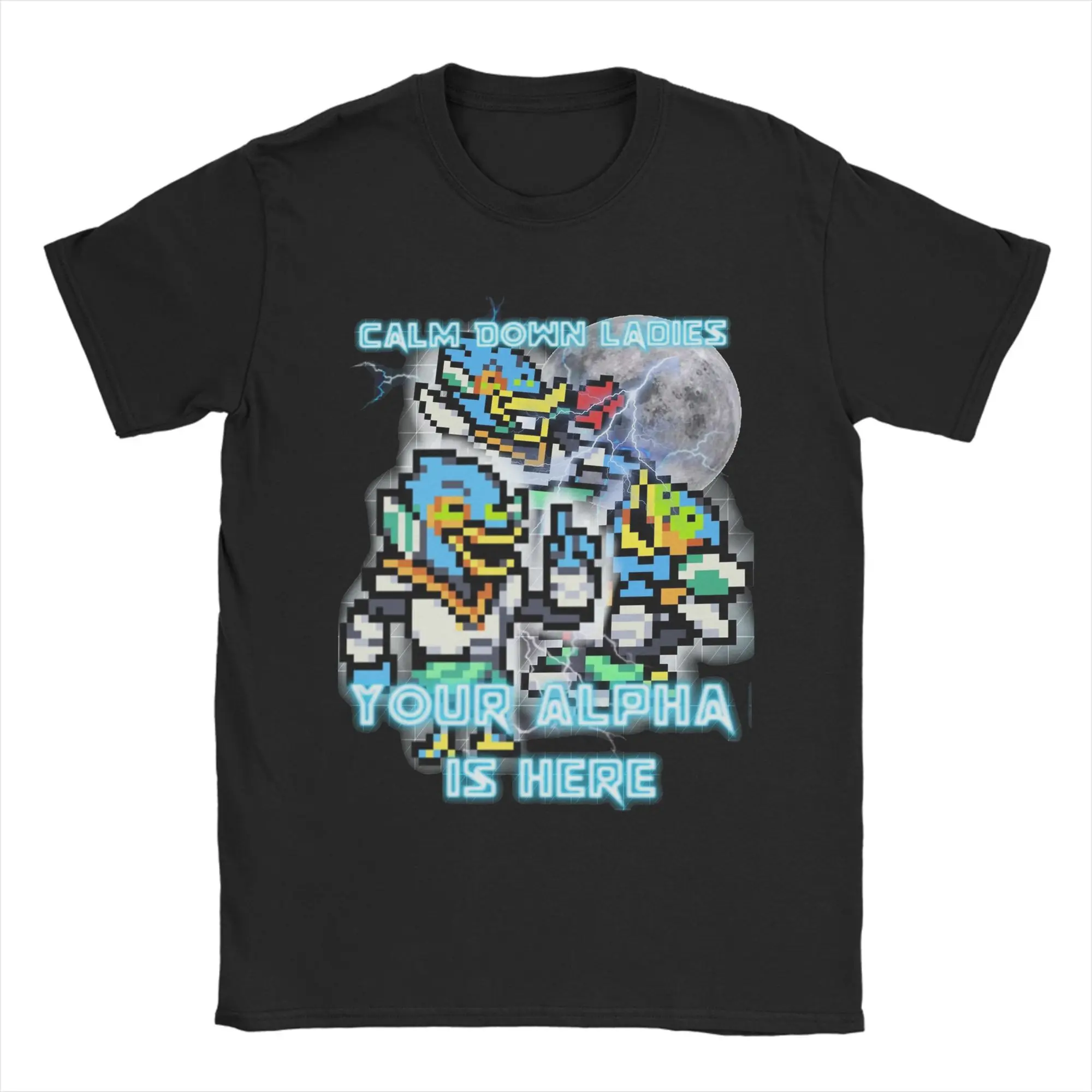 Calm Down Damen Your Alpha is Here Berdly Deltarune Zubehör Unisex T-Shirt Baumwolle T-Shirt Print T-Shirt Kleidung