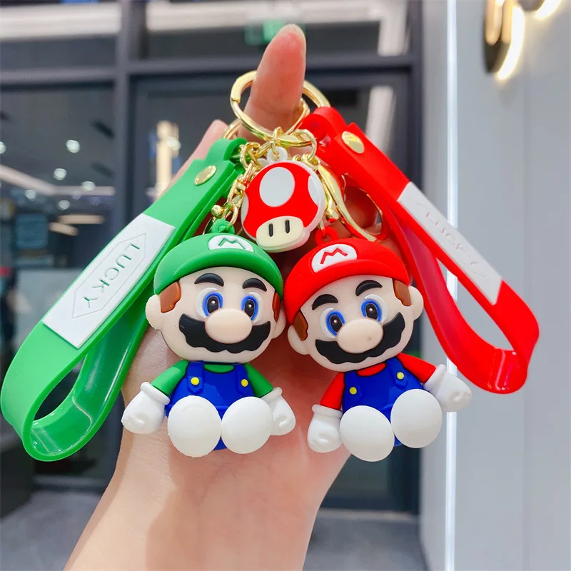 Chaveiro dos desenhos animados de Super Mario Bros, personagem do jogo,  bonecas do caráter do cogumelo, chaveiro bonito, saco do carro, coleção do  pendente, ornamentos da forma - AliExpress