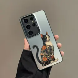 Vibrant Japan Cat Design Shockproof Laser Phone Case - Samsung S24 Plus (CH - Black RXM 1)