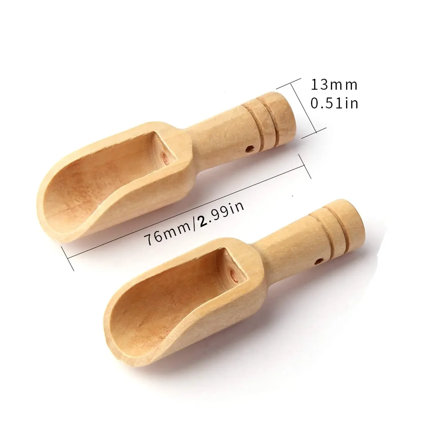

3/2/1Pcs Mini wooden spoon Mini bath salt spoon wooden candy washing powder Baby Spoon Set