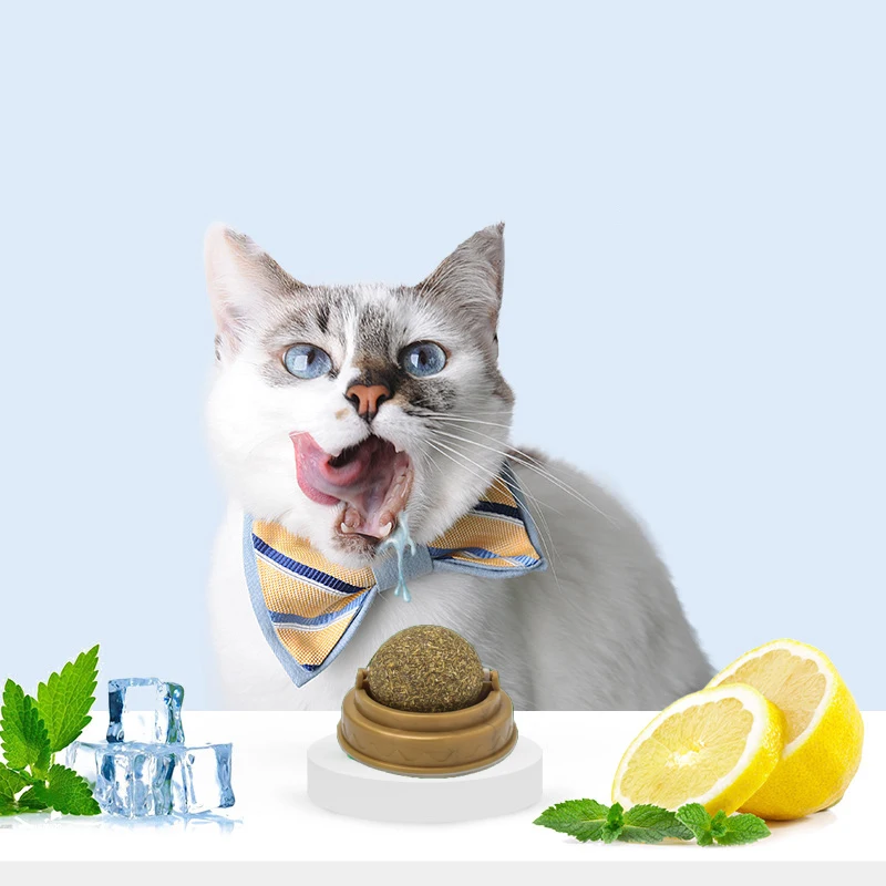 Catnip Snack Lick Candy Catnip Ball Vitamin Pudding Round Safe Cat Kitten Ragdoll Catnip Lollipop Nutrition Cat