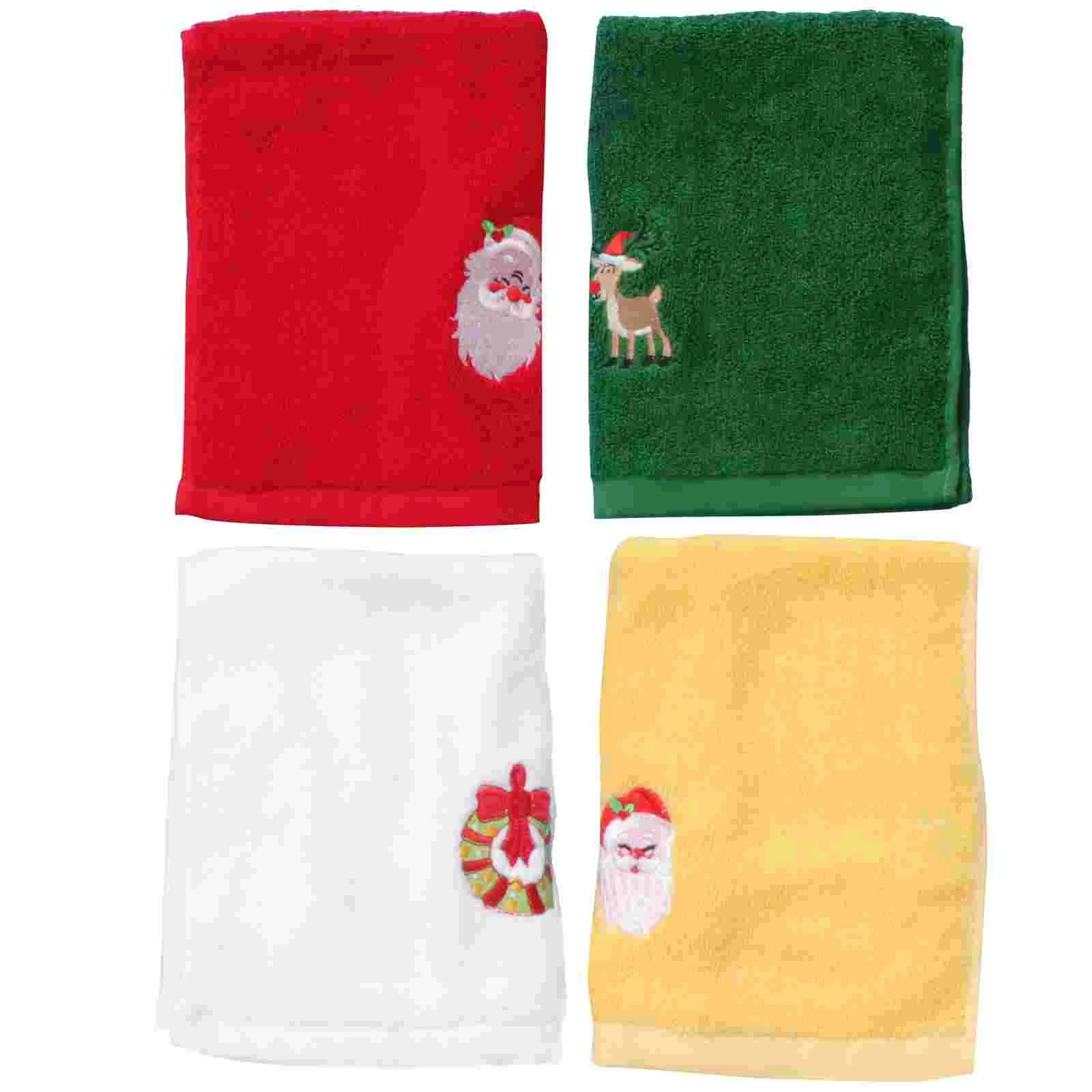 

4 рождественские кухонные полотенца, декоративное рождественское полотенце, рождественское полотенце для уборки дома, кухни, яркий подарок