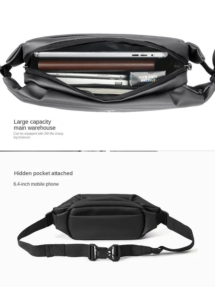 QINNXER Small Chest bag crossbody men's Instagram style Messenger waist niche design single Sling one shoulder stylish trendy