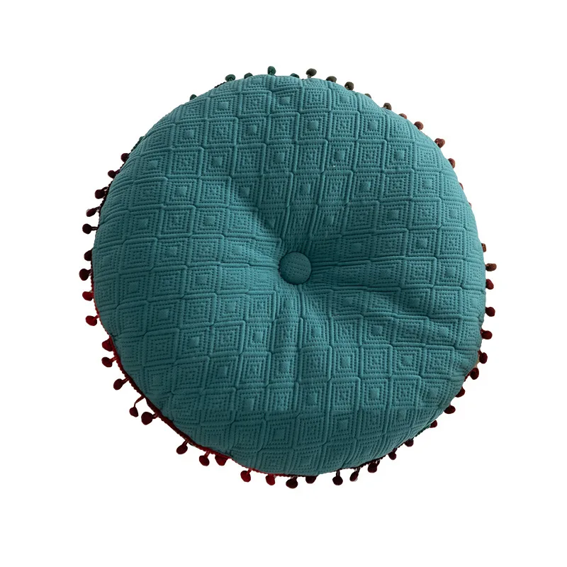 

Inyahome Round Chair Floor Pillow Sofa Cushion With Pompom Meditation Futon Tatami Floor Home Bedroom Decorative Luxury Pillow