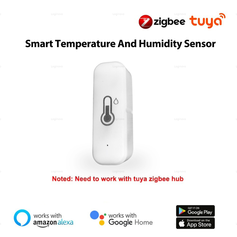 Tuya Zigbee Temperature And Humidity Sensor Smart Life App Remote Monitor Detector Smart Home Automation For Alexa Google Home