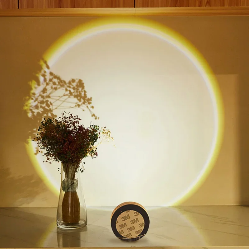 Battery Powered Touch LED Cabinet Lights Stick On Wall Sunset Lamp for Kitchen Bedroom Closet Cupboard Night Light Decoration