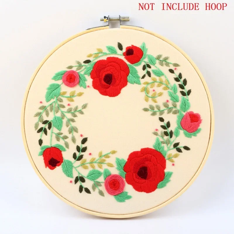 1PCS Embroidery Kit Punch Needle Kit Simple Embroidery Professional Flowers Pattern DIY Handmade Craft Set Cross Stitch embroidery set,embroidery kits,embroidery tool