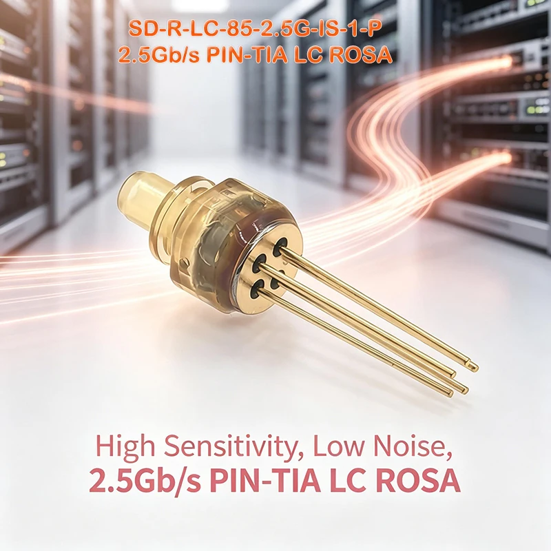 2.5G 850nm PIN-TIA LC ROSA 광 수신기 데이터 통신 및 광학 테스트 장비용 고감도 저잡음 동축 모듈